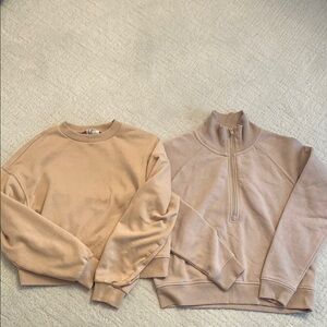 ⭐️Tan Crewneck and Half Zip Sweaters⭐️